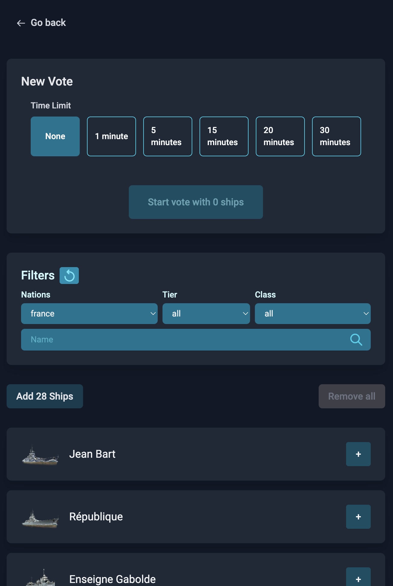 New Vote Configuration